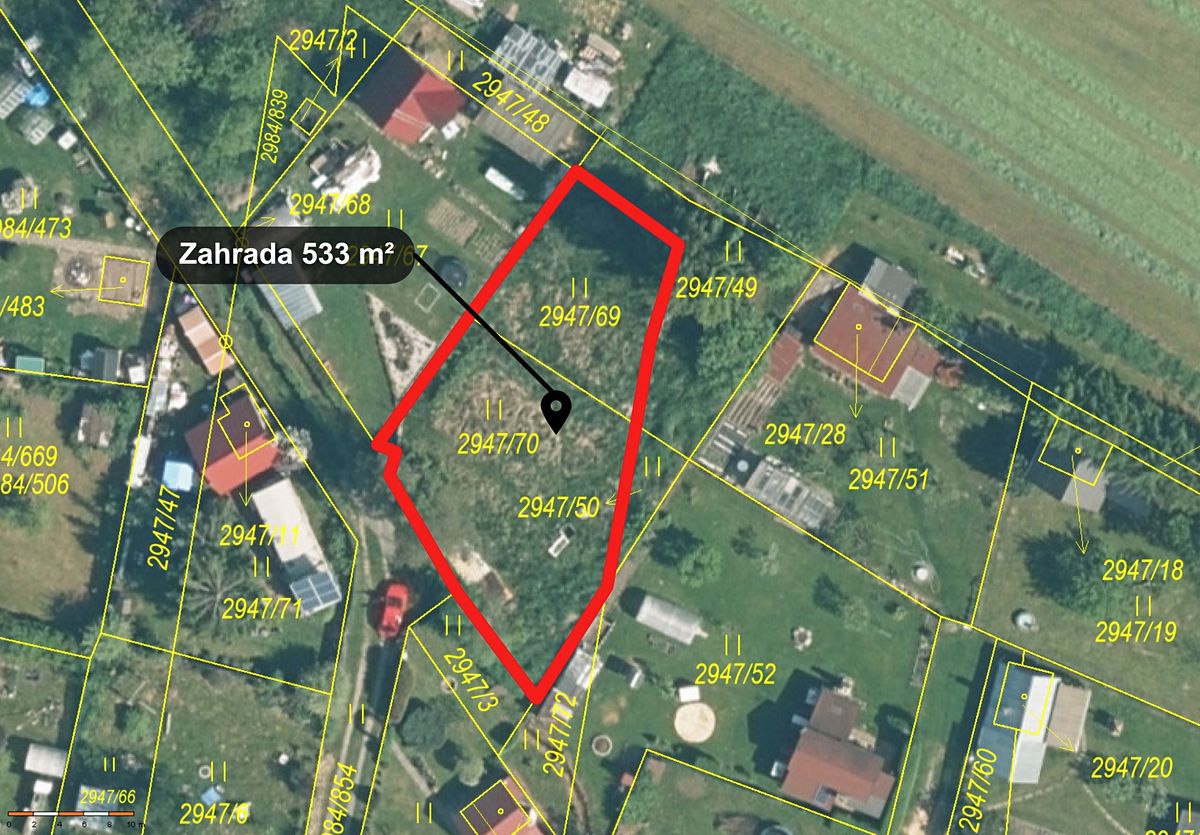 Prodej zahrady 533 m²