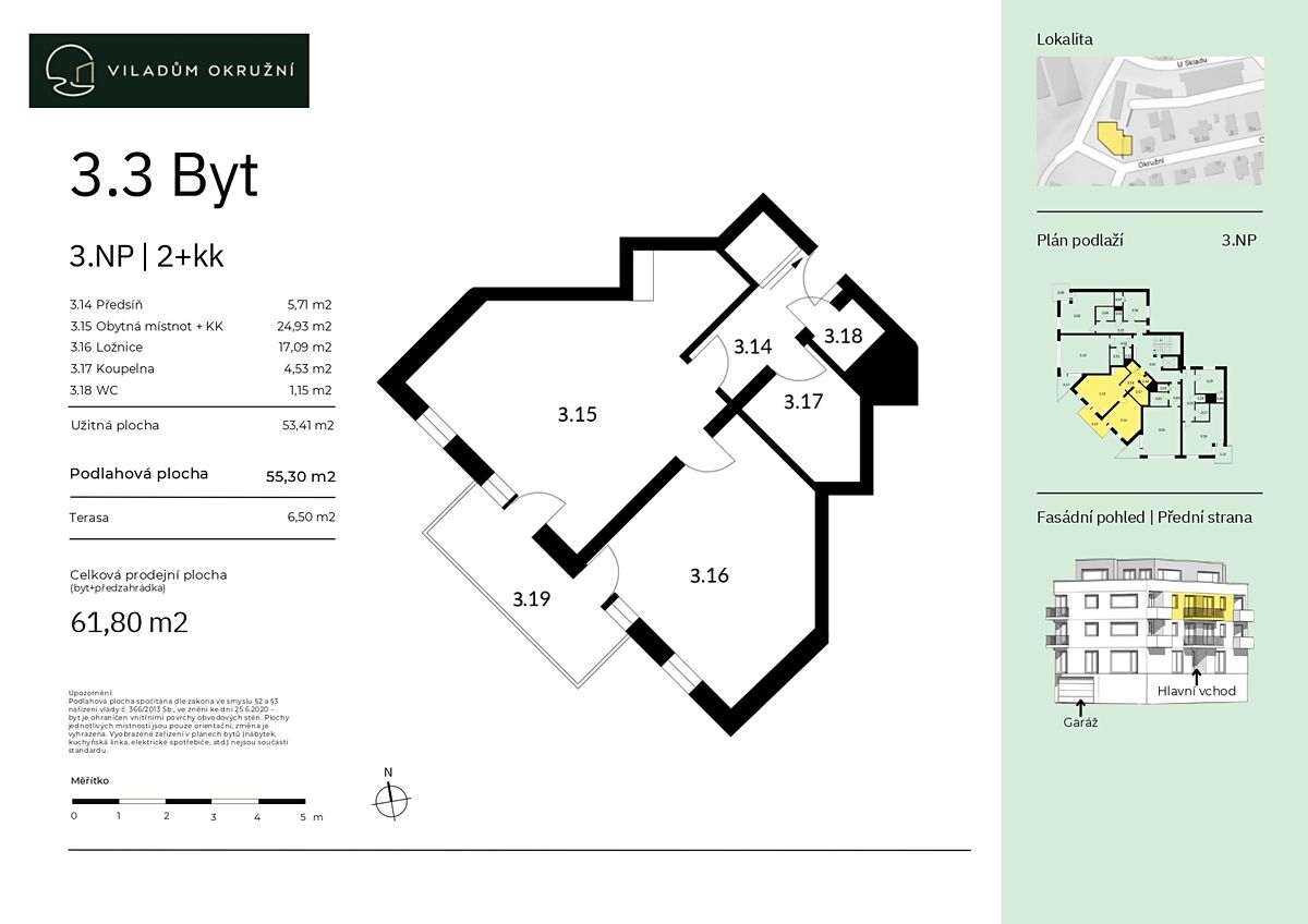 Prodej bytu 2+kk 55 m²