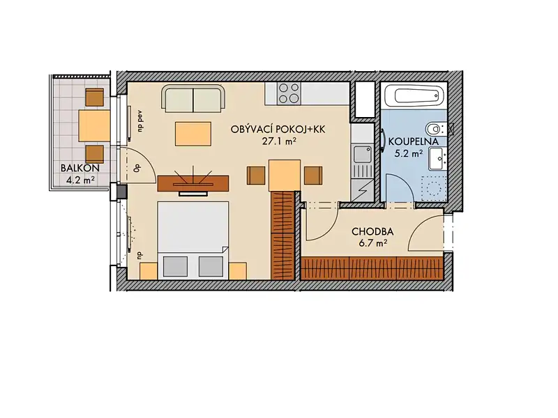 Prodej bytu 1+kk 40 m², Praha – náhled fotky 2