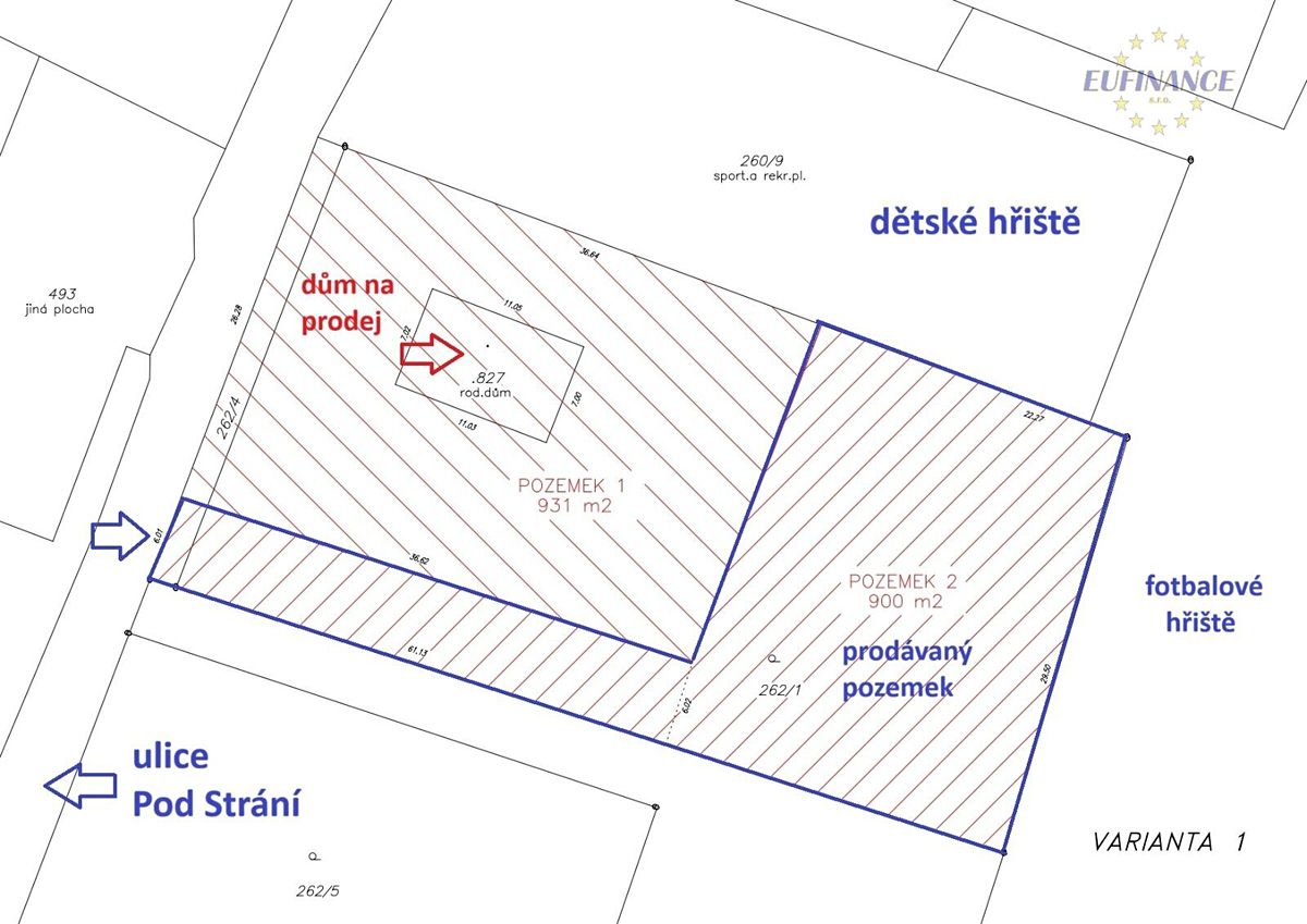 Prodej stavebního pozemku 900 m² – fotografie 4