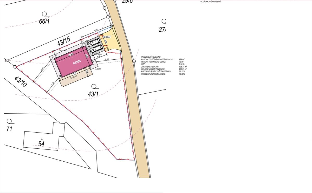 Prodej stavebního pozemku 888 m²
