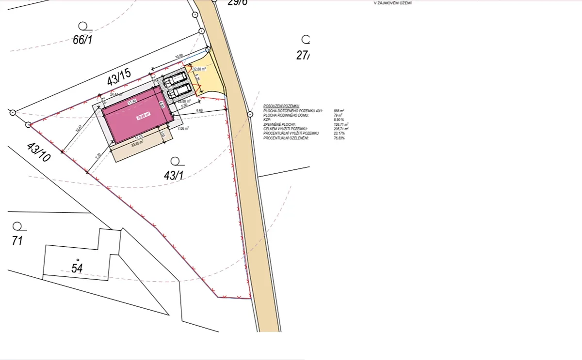 Prodej stavebního pozemku 888 m²