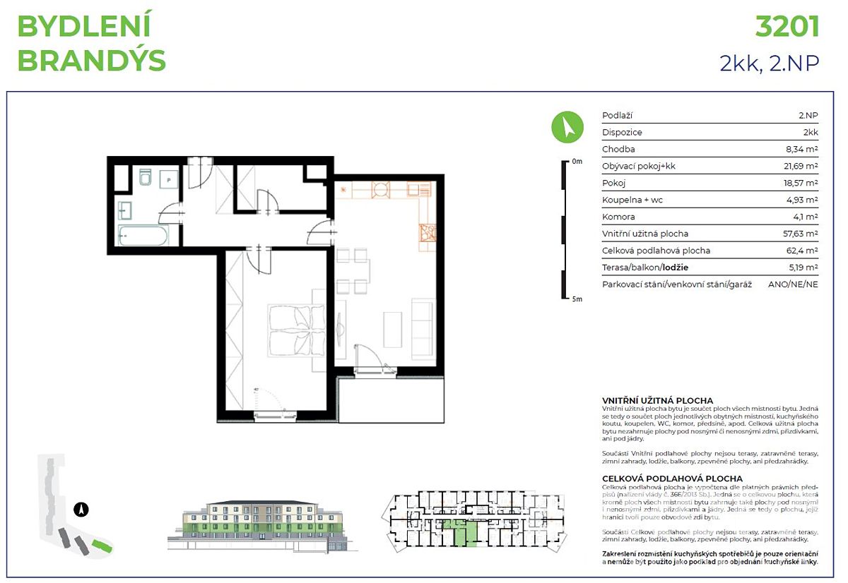 Pronájem bytu 2+kk 63 m² – fotografie 4