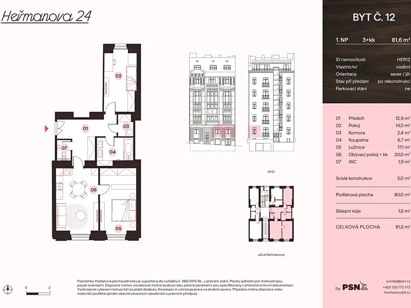 Prodej bytu 3+kk 75 m², Praha – náhled fotky 2