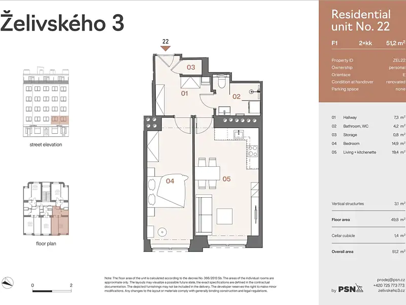 Prodej bytu 2+kk 47 m², Praha – náhled fotky 3