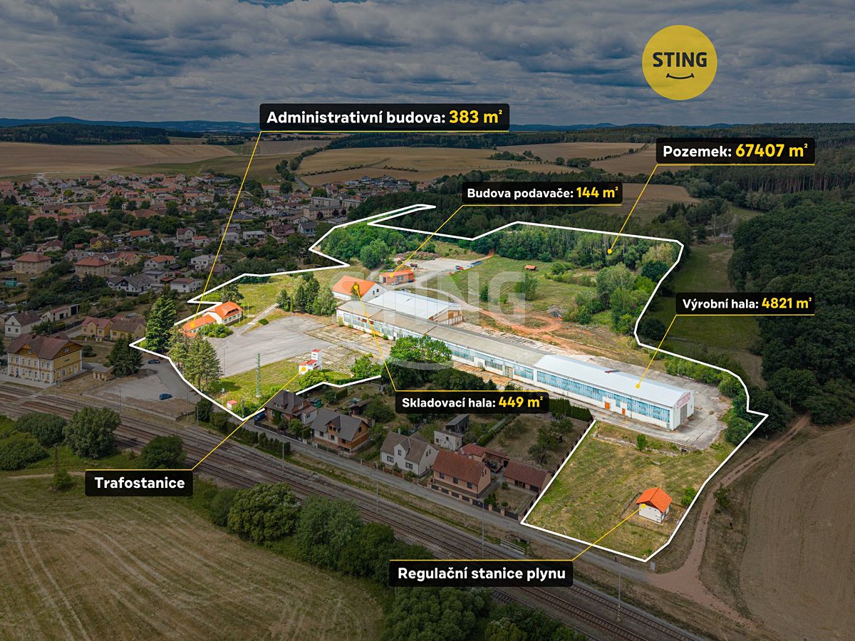 Prodej výrobní haly, prostoru 5979 m²