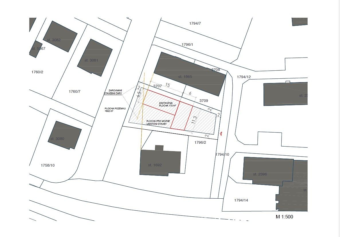 Prodej stavebního pozemku 617 m² – fotografie 3