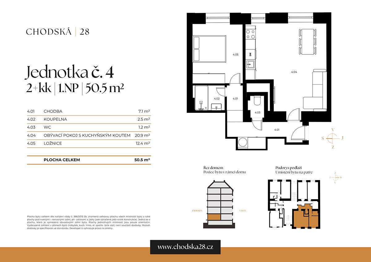 Prodej bytu 2+kk 51 m² – fotografie 3