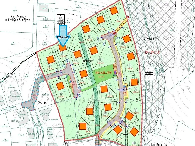 Prodej stavebního pozemku 1251 m², Rudolfov – náhled fotky 1