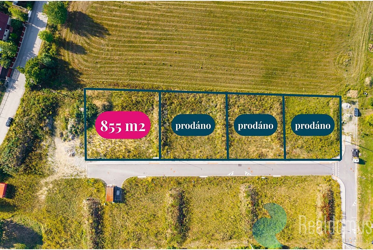 Prodej stavebního pozemku 855 m², Hůry – fotka 1 z 3