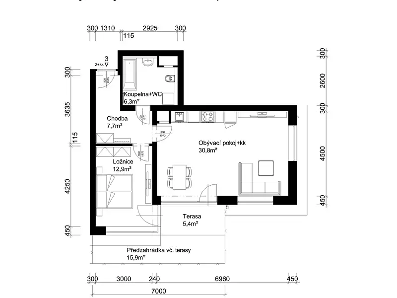 Prodej bytu 2+kk 58 m², Lanškroun – náhled fotky 2