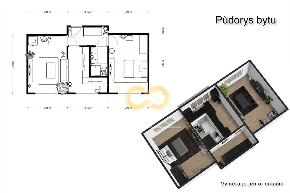 Prodej bytu 2+1 68 m² – fotografie 3