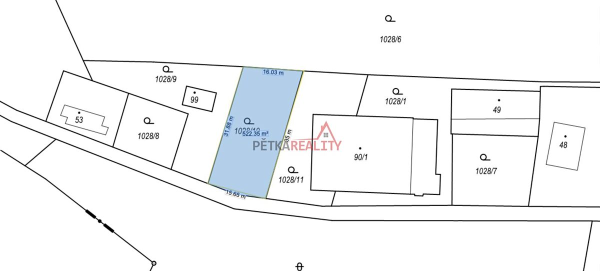 Prodej stavebního pozemku 541 m² – fotografie 3