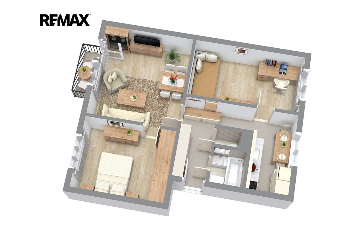 Pronájem bytu 3+1 63 m² – fotografie 4