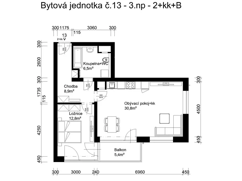 Prodej bytu 2+kk 59 m², Lanškroun – náhled fotky 2