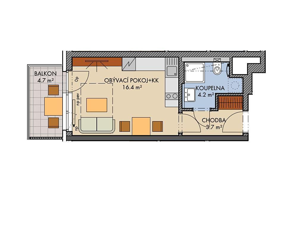 Prodej bytu 1+kk 25 m² – fotografie 2