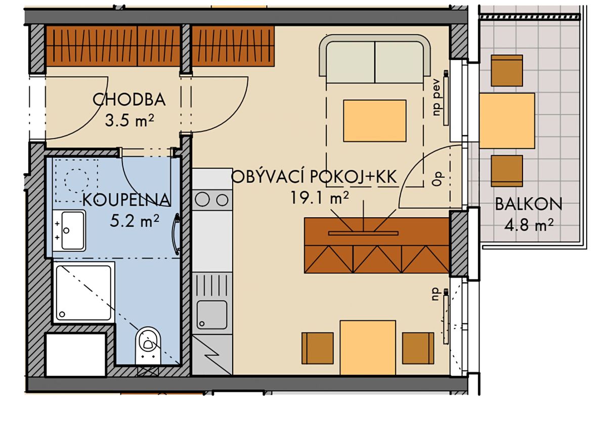 Prodej bytu 1+kk 28 m² – fotografie 2