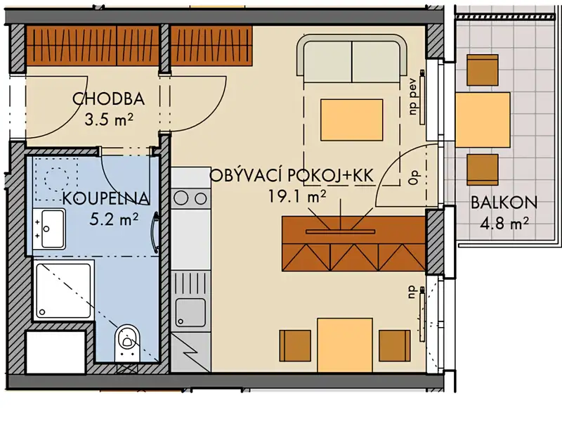 Prodej bytu 1+kk 28 m², Praha – náhled fotky 2