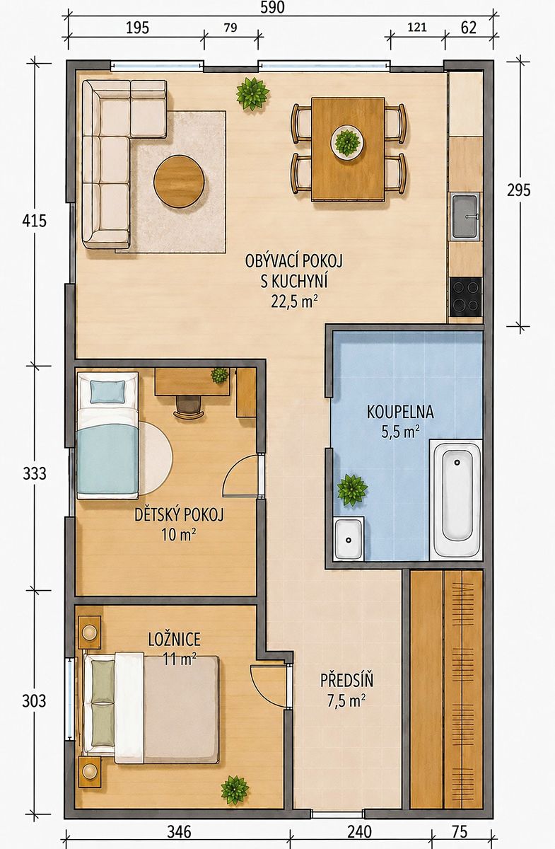 Prodej bytu 3+kk 60 m² – fotografie 4