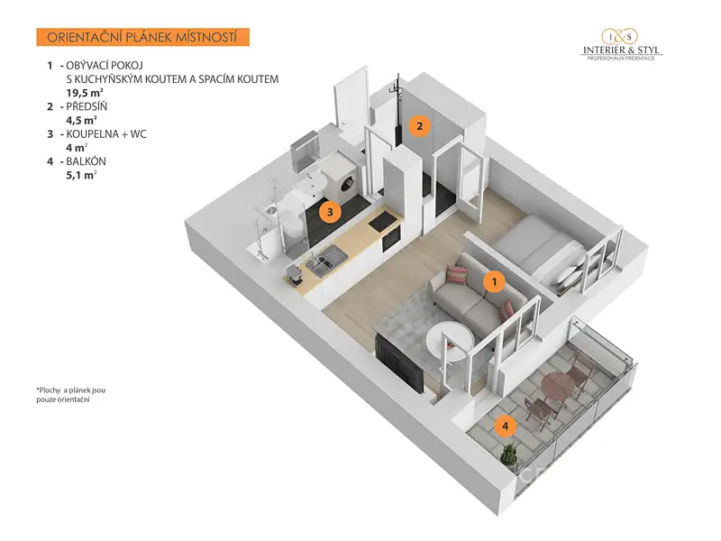 Prodej bytu 1+kk 30 m², Praha – náhled fotky 2