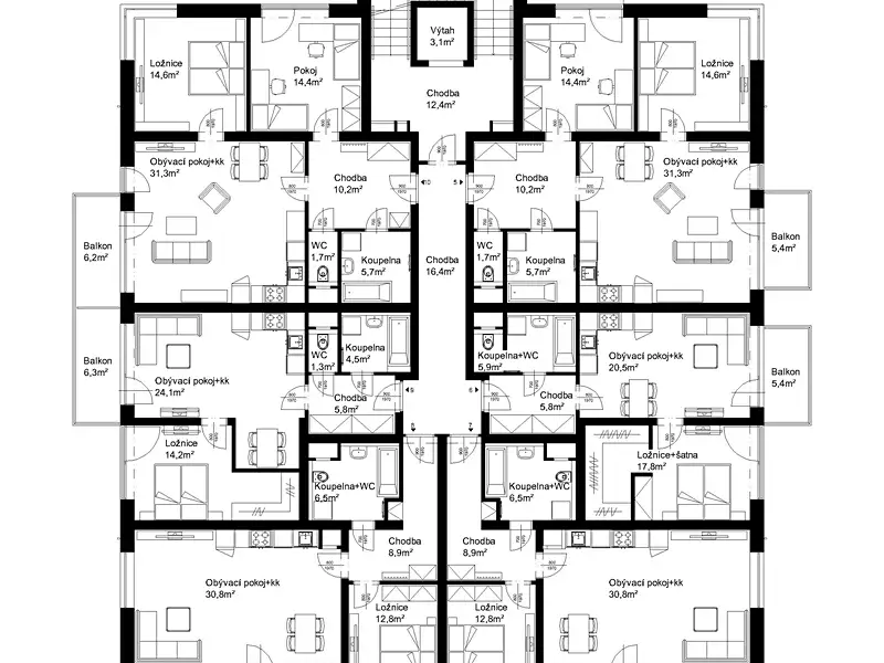 Prodej bytu 2+kk 50 m², Lanškroun – náhled fotky 3