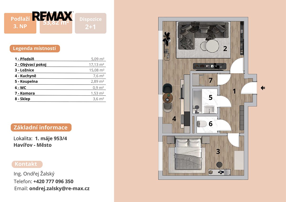Prodej bytu 2+1 52 m² – fotografie 4