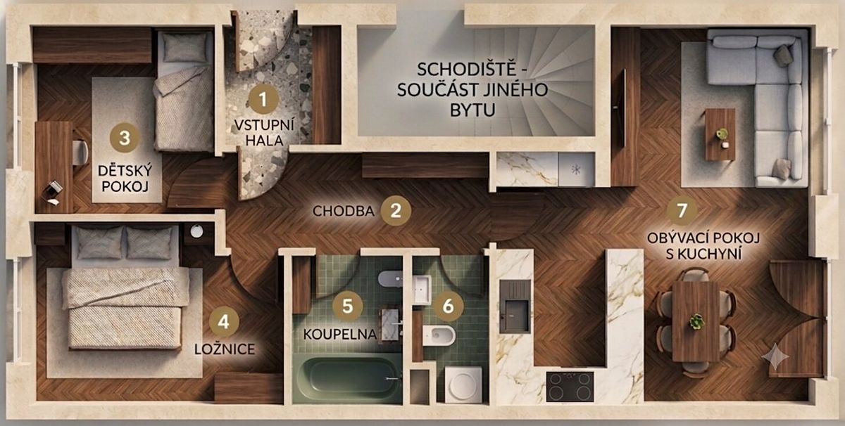 Prodej bytu 3+kk 77 m² – fotografie 3