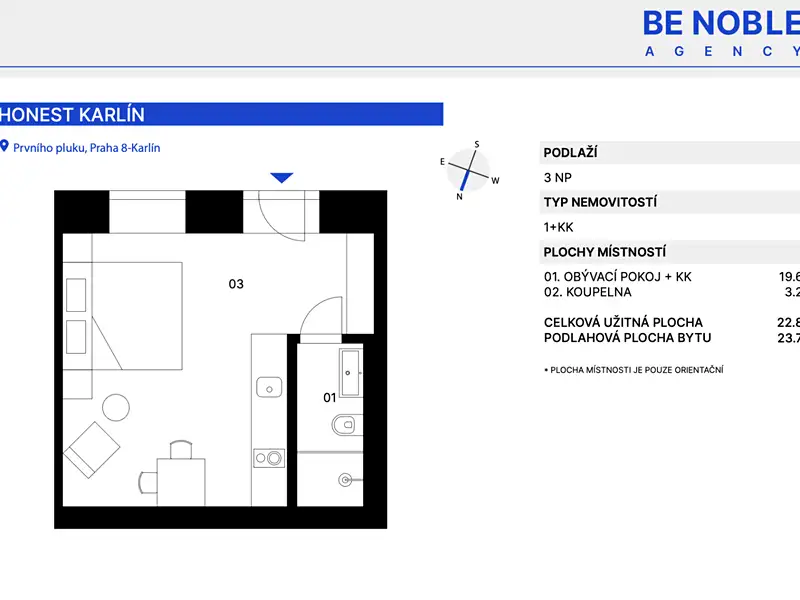 Prodej bytu 1+kk 23 m², Praha – náhled fotky 3