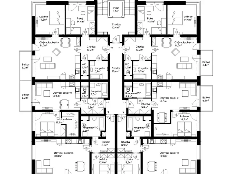 Prodej bytu 2+kk 59 m², Lanškroun – náhled fotky 3