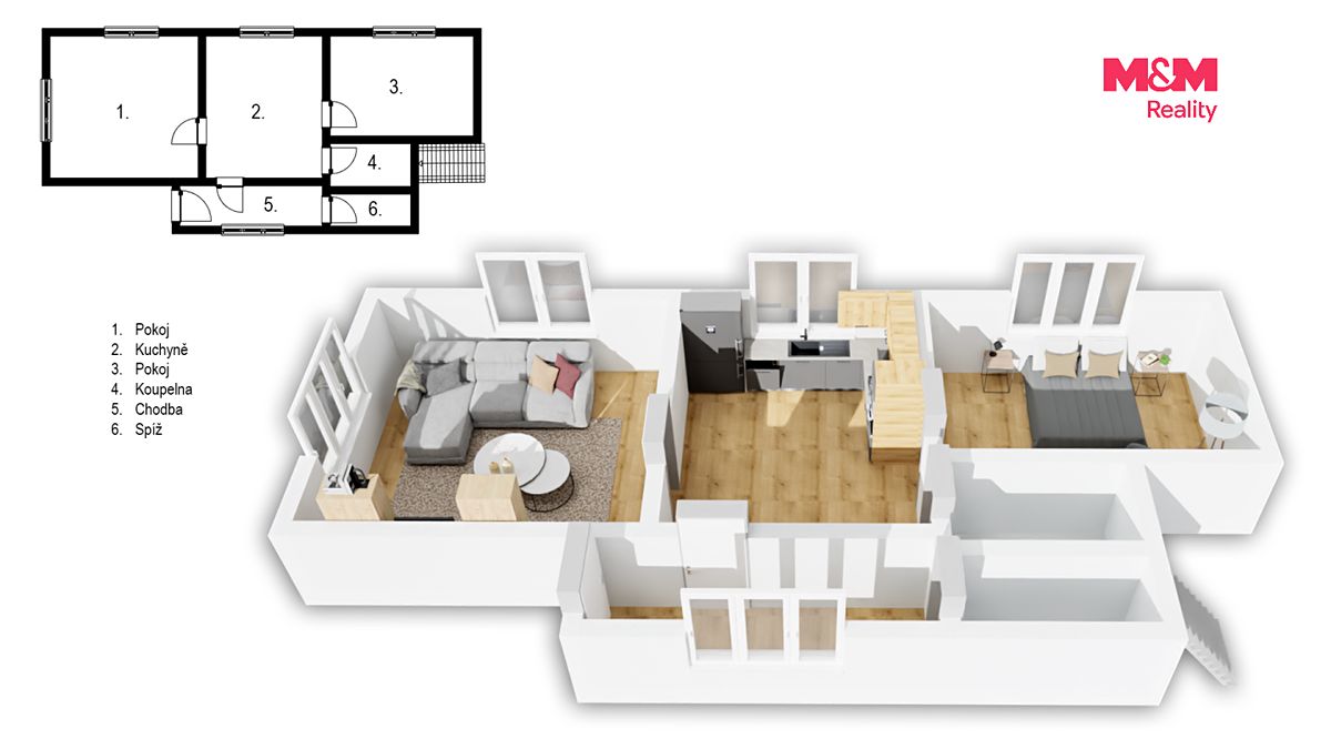 Prodej chalupy 60 m², pozemek 823 m² – fotografie 3