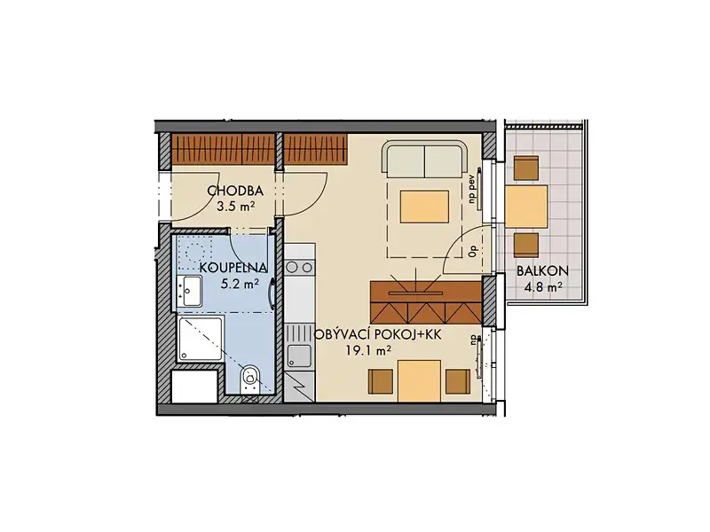 Prodej bytu 1+kk 28 m², Praha – náhled fotky 2