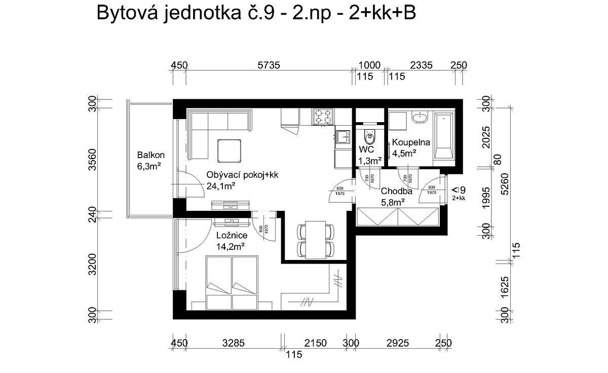 Prodej bytu 2+kk 50 m² – fotografie 2