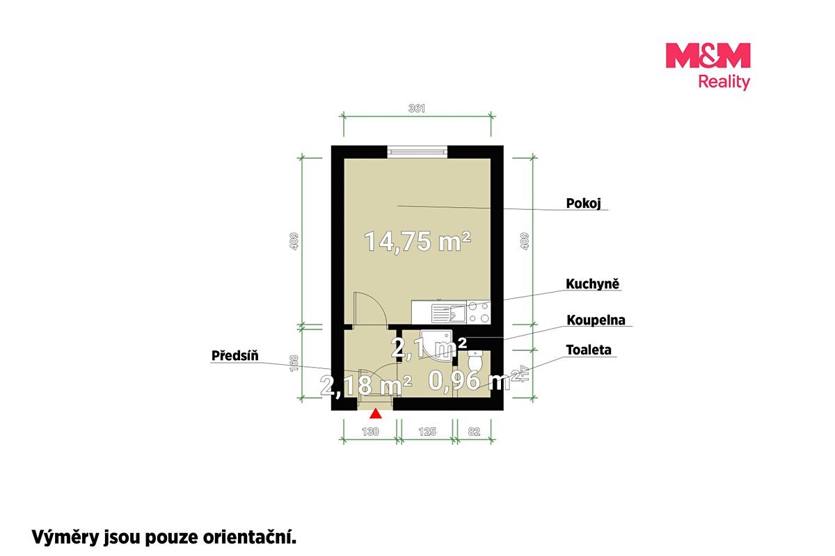 Pronájem bytu 1+kk 20 m² – fotografie 4