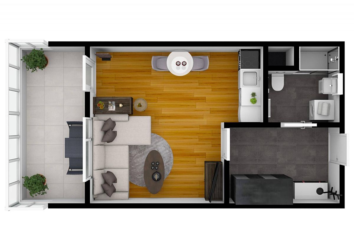 Pronájem bytu 1+kk 40 m² – fotografie 3