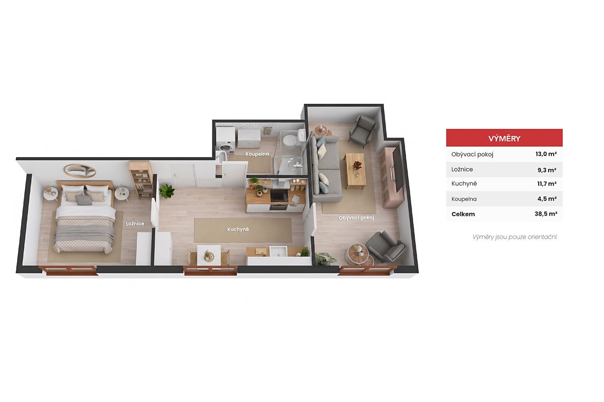Prodej bytu 2+1 39 m² – fotografie 2