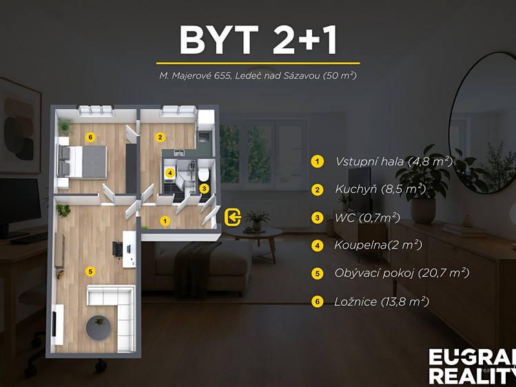 Prodej bytu 2+1, 50 m² (15 z 15)