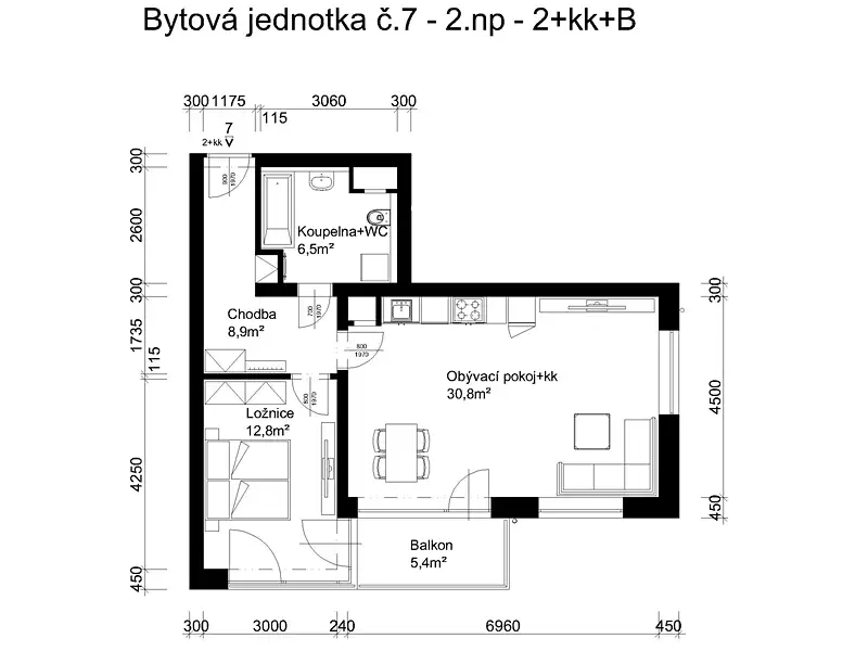 Prodej bytu 2+kk 59 m², Lanškroun – náhled fotky 2