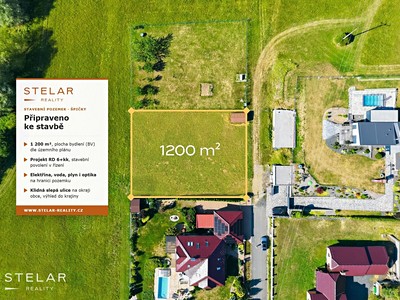 Prodej  stavebního pozemku 1 200 m²