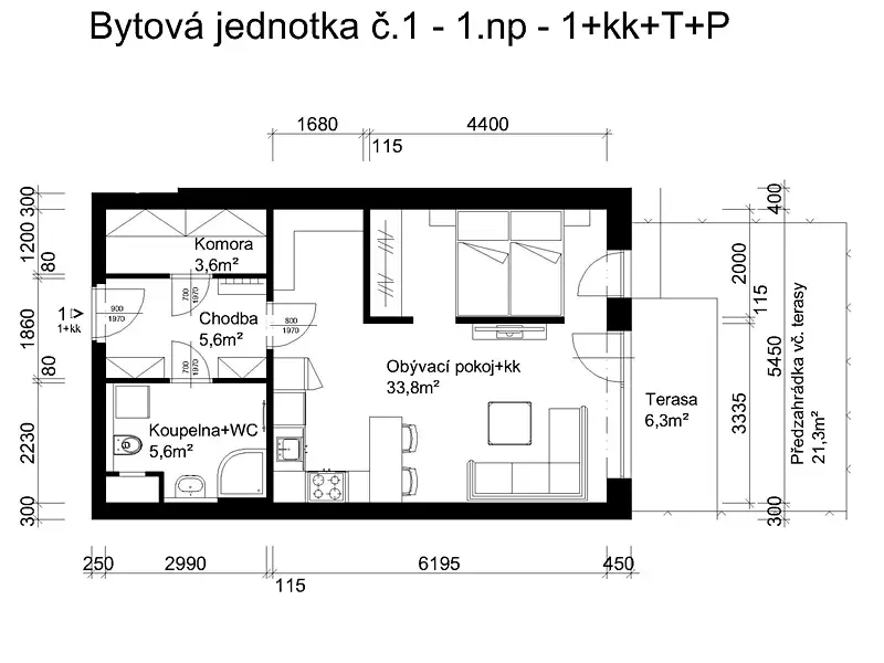 Prodej bytu 1+kk 49 m², Lanškroun – náhled fotky 2