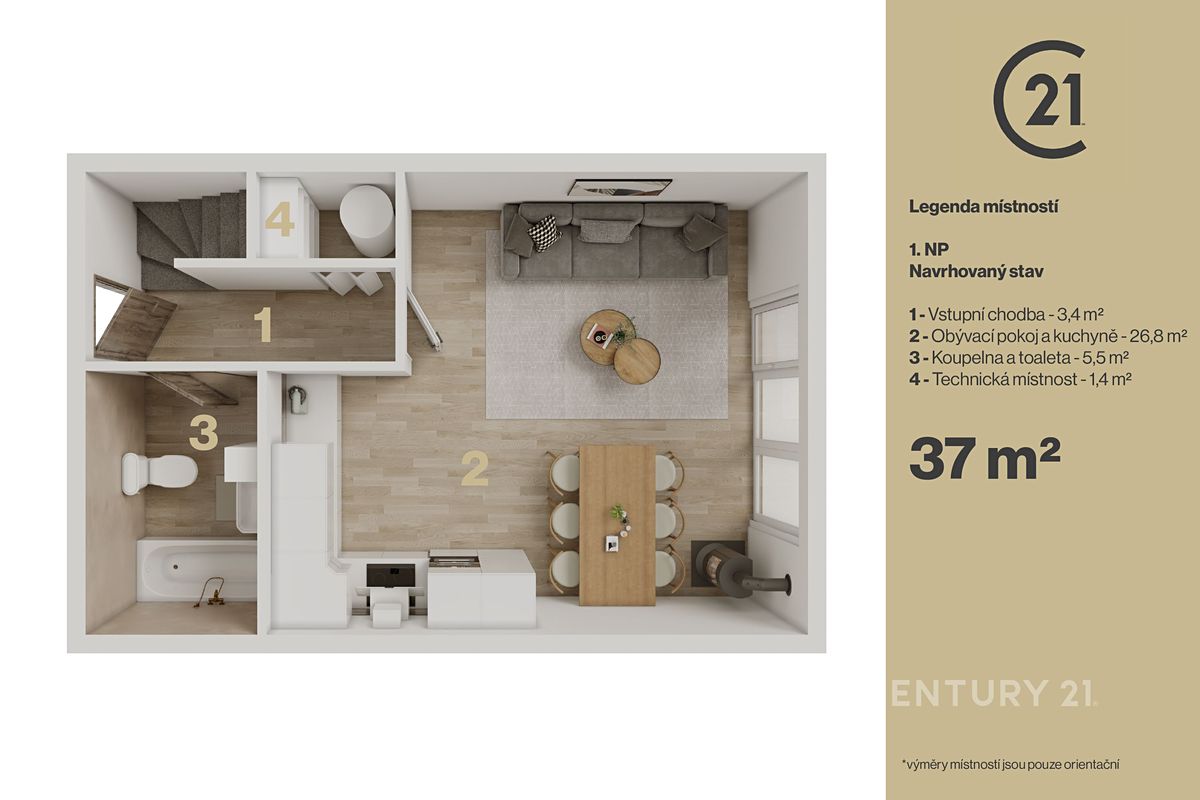 Pronájem bytu 4+kk 80 m² – fotografie 4