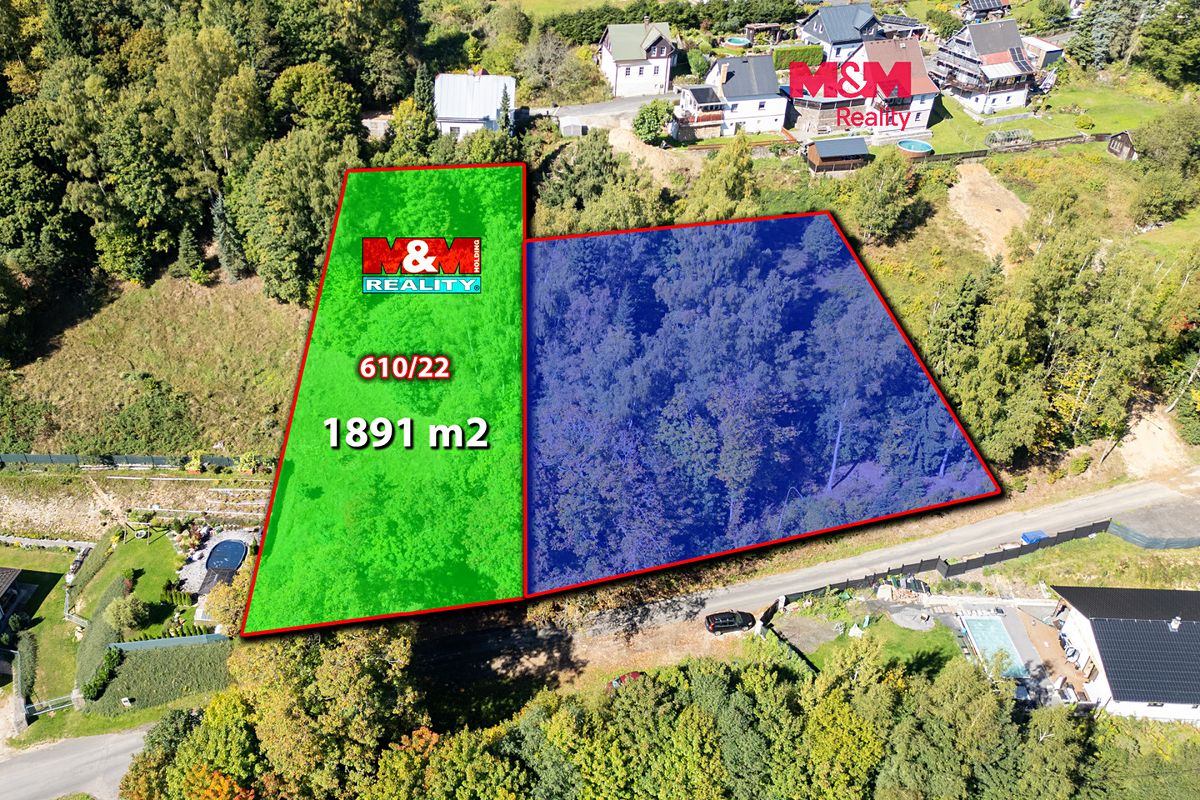 Prodej stavebního pozemku 1891 m², Kraslice – fotka 1 z 3