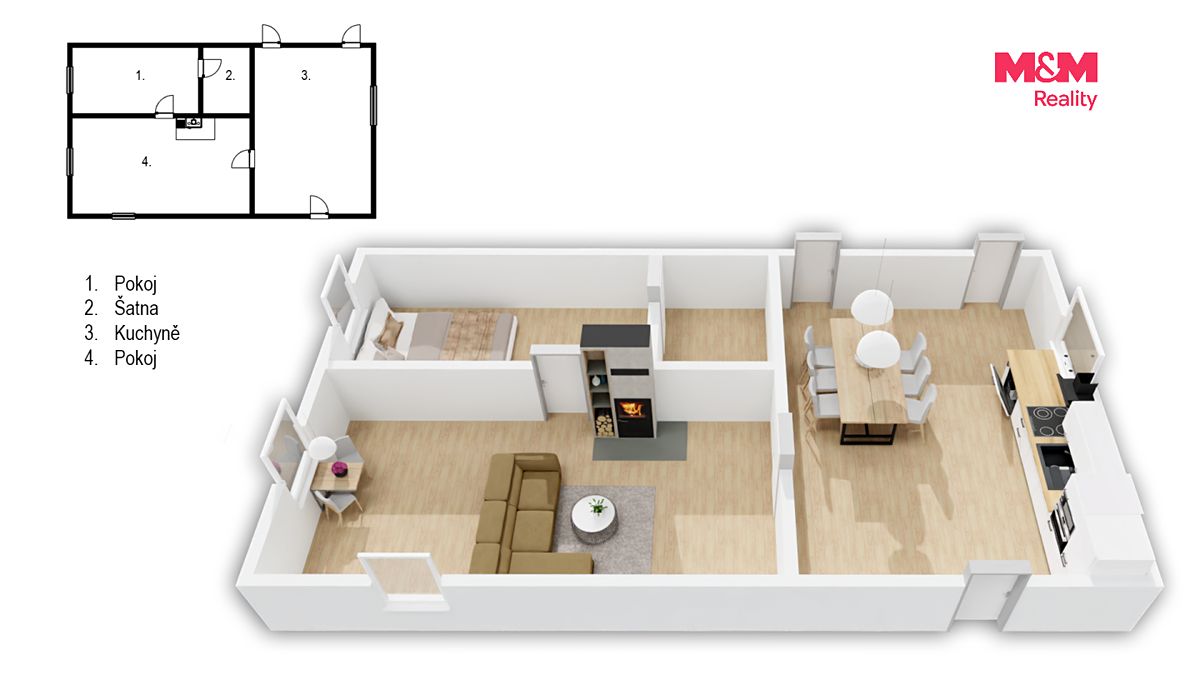 Prodej chalupy 57 m², pozemek 407 m² – fotografie 3