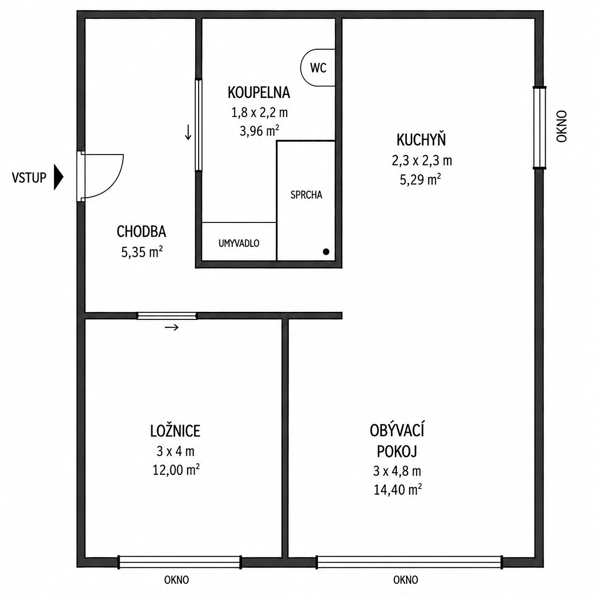 Prodej bytu 2+kk 41 m² – fotografie 3