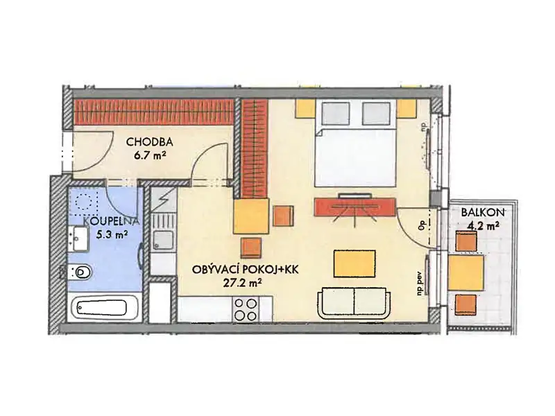 Prodej bytu 1+kk 40 m², Praha – náhled fotky 3