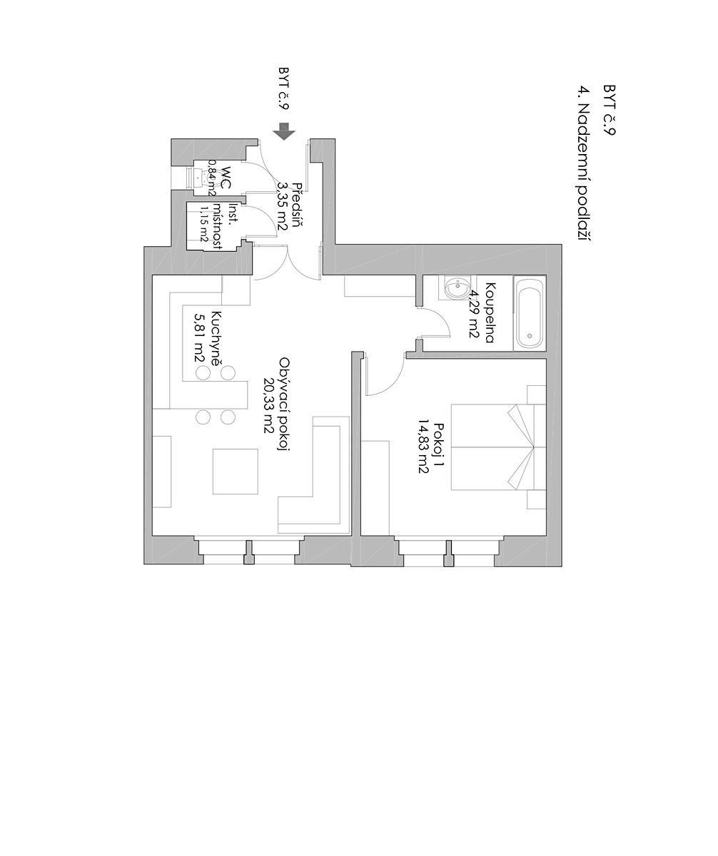 Prodej bytu 2+kk 51 m² – fotografie 3