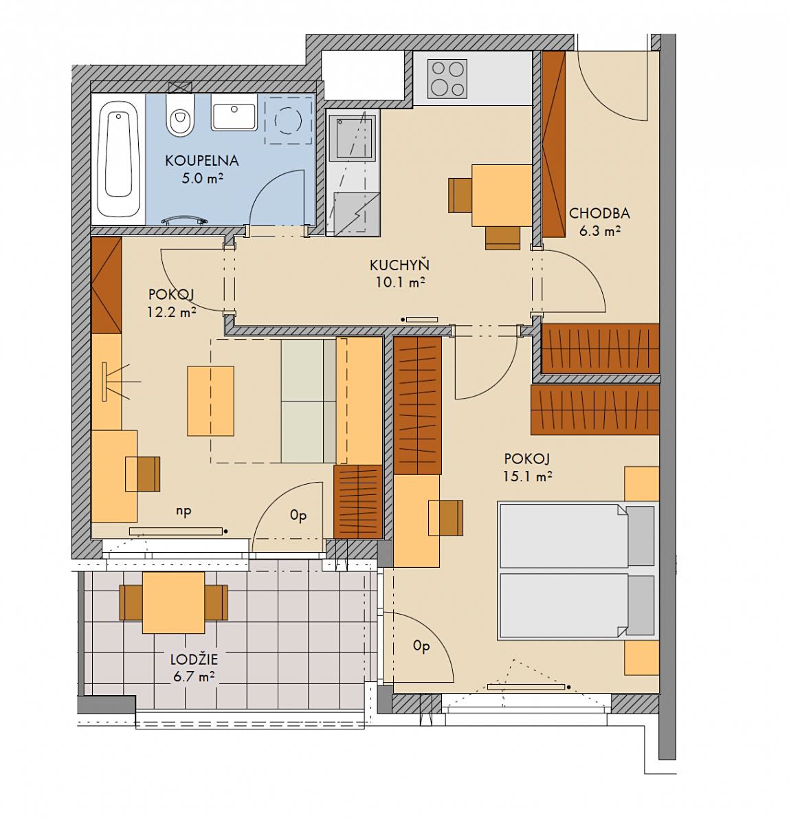 Prodej bytu 2+1 51 m² – fotografie 2