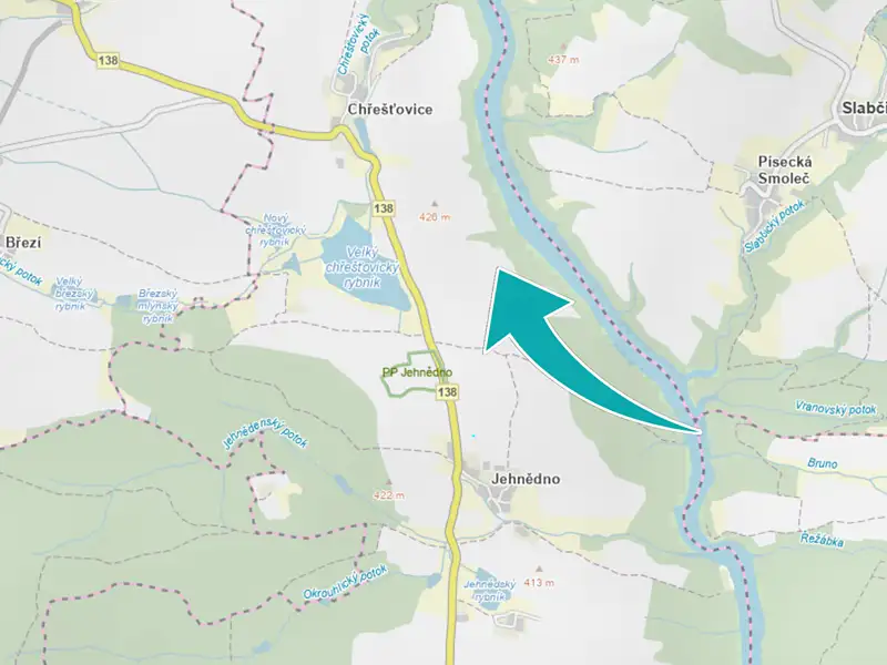 Prodej pole 28432 m², Albrechtice nad Vltavou – náhled fotky 3