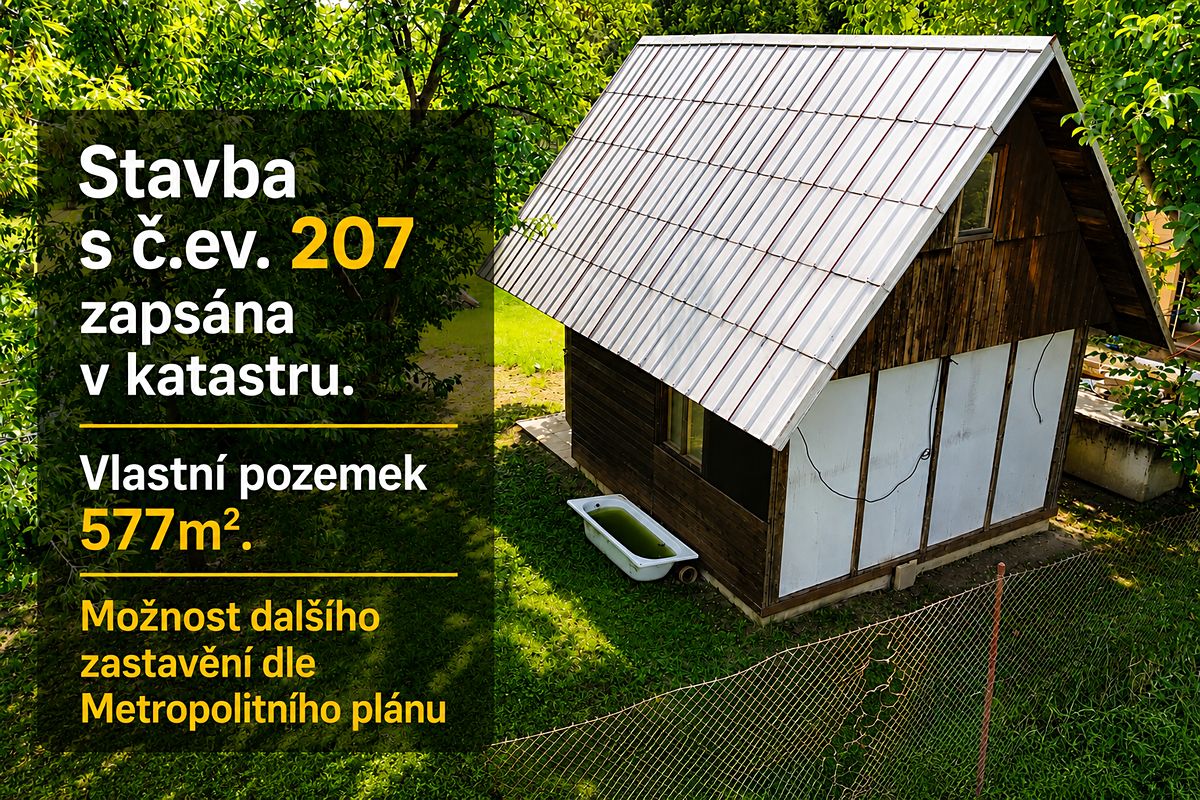 Prodej chaty 25 m², pozemek 577 m²