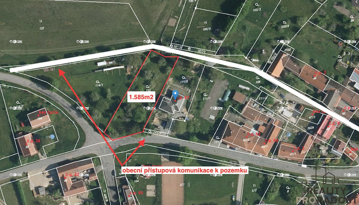 Prodej stavebního pozemku 1585 m²