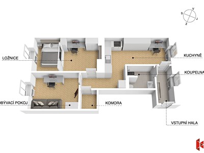 Wohnung 3+kk zum Kauf, 61 m² (3 von 26)